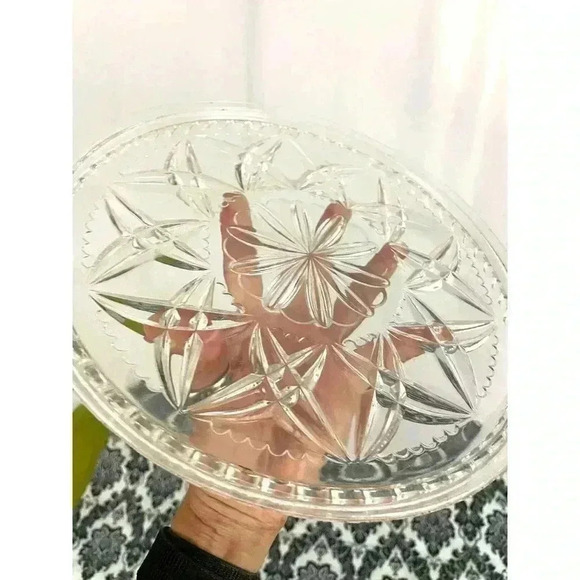 VTG Round Clear Glass Serving Platter 10" - Picture 8 of 9
